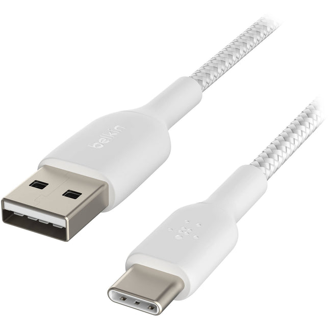 Belkin BoostCharge Cable USB-C a USB-A Trenzado 3.3 pies 15W Blanco