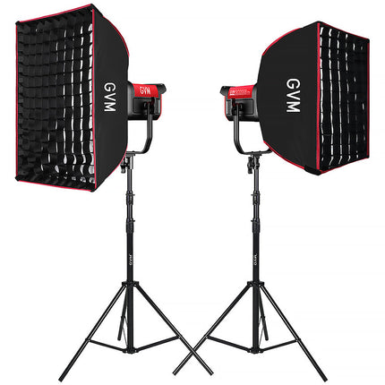GVM Pro SD200B Kit 2 Luces LED Bi-Color 2700-6800K 45,400 Lux Softbox
