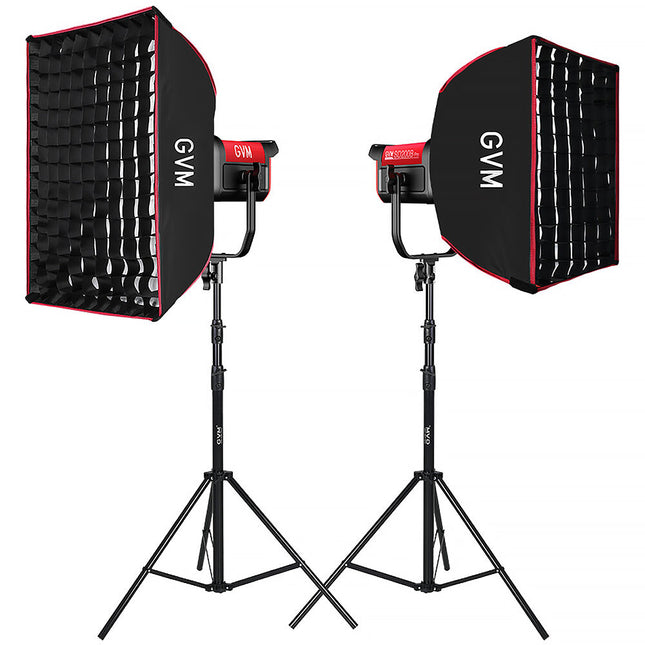 GVM Pro SD200B Kit 2 Luces LED Bi-Color 2700-6800K 45,400 Lux Softbox
