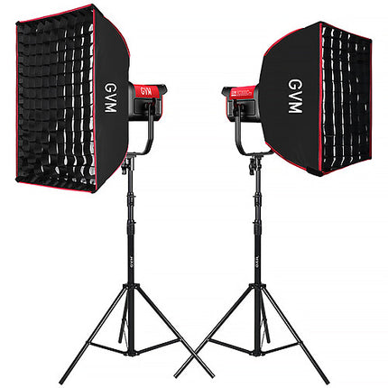 GVM Pro SD300C Monoluz LED RGB Kit 2 Luces Softboxes 47700 Lux 2000-10000K
