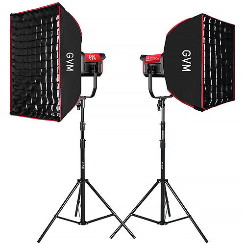 GVM Pro SD300C Monoluz LED RGB Kit 2 Luces Softboxes 47700 Lux 2000-10000K