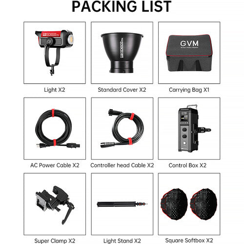 GVM Pro SD650B LED Bi-Color Monolight Kit 2 Luces 2700-6800K 77300 Lux