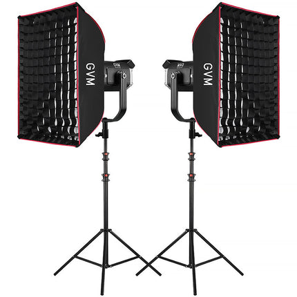 GVM SD600D Monolight LED Bicolor Kit 2 Luces 130000 Lux 2700-7500K con Softboxes y Soportes