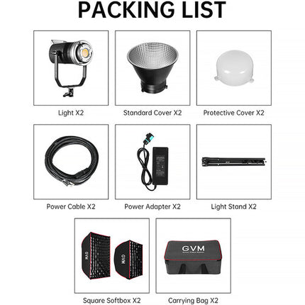 GVM SD200D Luz LED Monolight Bi-Color Kit 2 Luces 64000 Lux 3200-5600K