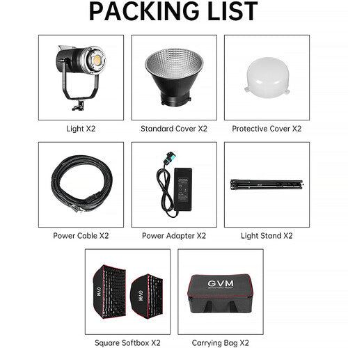 GVM SD200D Luz LED Monolight Bi-Color Kit 2 Luces 64000 Lux 3200-5600K