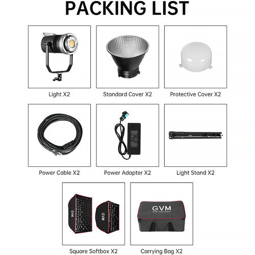 GVM SD300D Monoluz LED Bicolor Kit 2 Luces 56600 Lux 2700-7500K