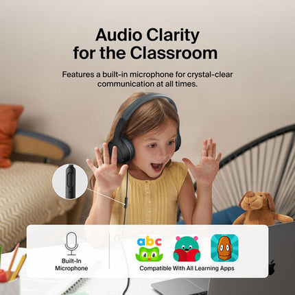 Audífonos Belkin On-Ear para Niños con Limitador 85dB y Micrófono