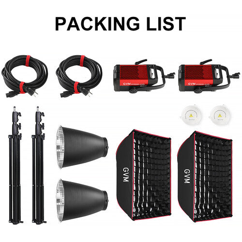 GVM SD500B AIO Luz LED Bi-Color Kit 2 Luces Softbox 2700-6800K 23,400 Lux