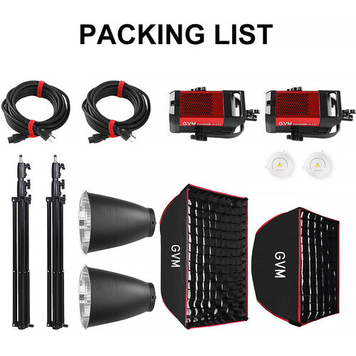 GVM SD300B AIO Monolight LED Bicolor Kit 2 Luces 11500 Lux 2700-6800K