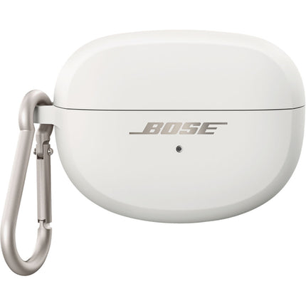 Funda de Silicona para Estuche de Auriculares Ultra Open Bose Blanco Smoke con Clip de Aluminio
