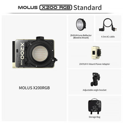 Zhiyun Molus X200 Luz LED RGB COB con Softbox 60D 7780 Lux 5500K