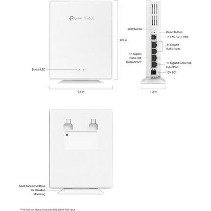 TP-Link EAP650-Desktop Punto de Acceso Wi-Fi 6 AX3000 Dual Banda 2976 Mb/s