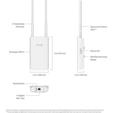 TP-Link EAP603-Outdoor AX1800 Punto de Acceso Inalámbrico Dual-Banda IP65 PoE
