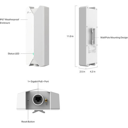 TP-Link Festa F61-Outdoor Punto de Acceso Wi-Fi 6 AX1800 1775 Mb/s IP67