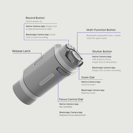 Tilta Khronos Lite Control Handle con Batería Integrada y Montura Magnética para iPhone Pro y Pro Max