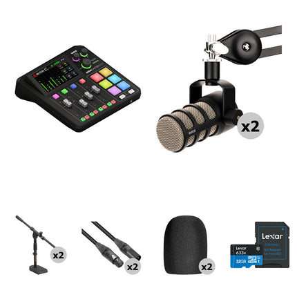 RODE RODECaster Duo Kit de Podcast con 2 PodMic 2 Preamps 32GB