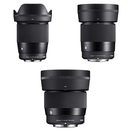 Sigma Kit de Lentes 16mm 30mm y 56mm f1.4 DC DN para Canon RF