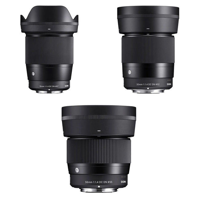 Sigma Kit de Lentes 16mm 30mm y 56mm f1.4 DC DN para Canon RF