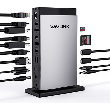 Wavlink 15-en-1 Estación de Acoplamiento USB-C Triple Pantalla 4K 65W