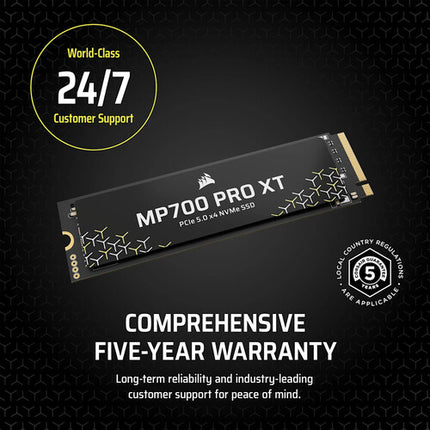 CORSAIR MP700 Pro XT 2TB SSD Interno M.2 PCIe 5.0 14900 MB/s Read 1400TBW