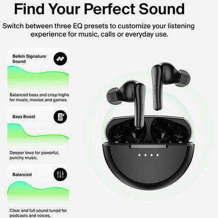 Belkin Soundform Rhythm Auriculares Inalámbricos True Wireless ANC 8 Horas carga USB-C
