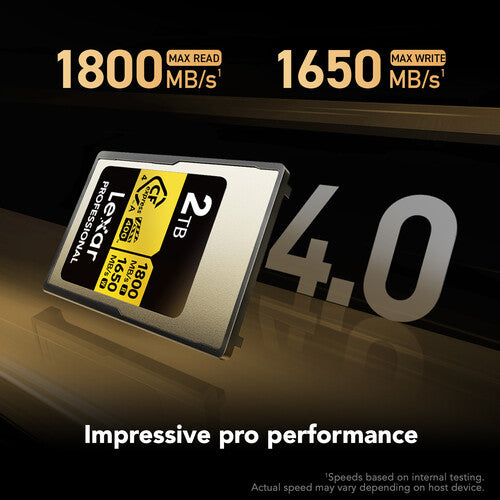 Lexar 2TB Professional GOLD Tarjeta de Memoria CFexpress 4.0 Tipo A 1800 MB/s lectura 1650 MB/s escritura