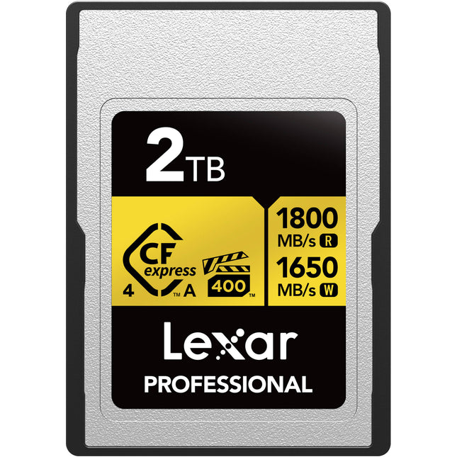 Lexar 2TB Professional GOLD Tarjeta de Memoria CFexpress 4.0 Tipo A 1800 MB/s lectura 1650 MB/s escritura