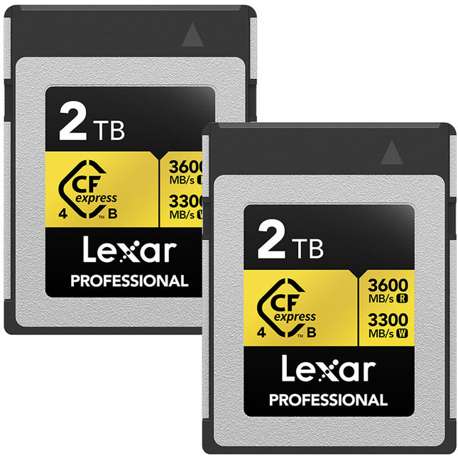 Lexar 2TB Professional GOLD CFexpress 4.0 Tipo B Tarjeta de Memoria 3600 MB/s Pack 2