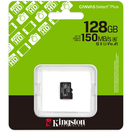 Kingston 128GB Canvas Select Plus UHS-I microSDXC tarjeta memoria 150MB/s IPX7