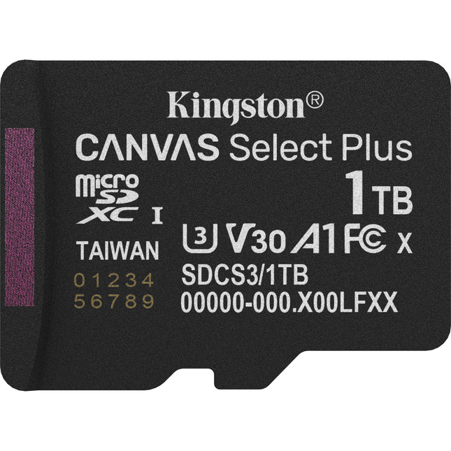 Kingston 1TB Canvas Select Plus microSDXC Tarjeta de Memoria UHS-I 150 MB/s