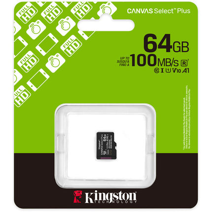 Kingston 64GB Canvas Select Plus microSDXC UHS-I 100MB/s Clase 10