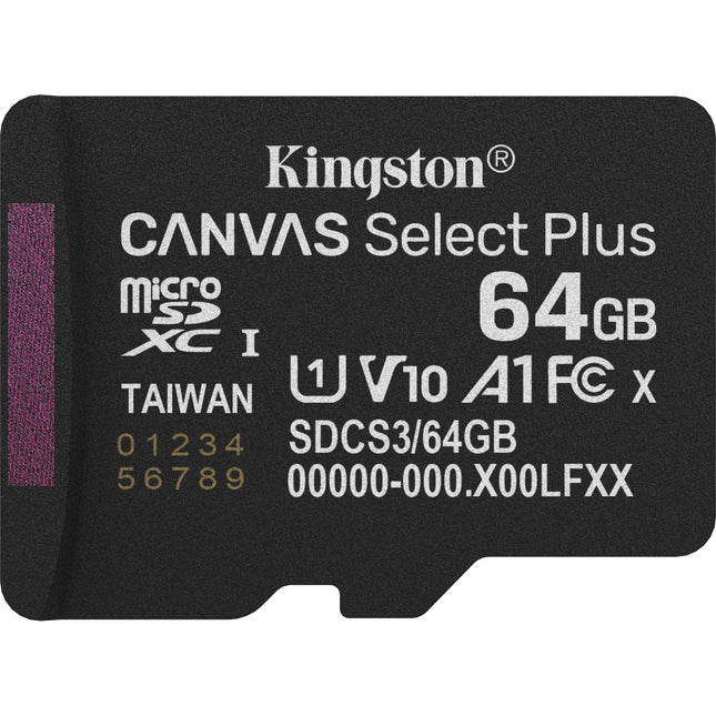 Kingston 64GB Canvas Select Plus microSDXC UHS-I 100MB/s Clase 10