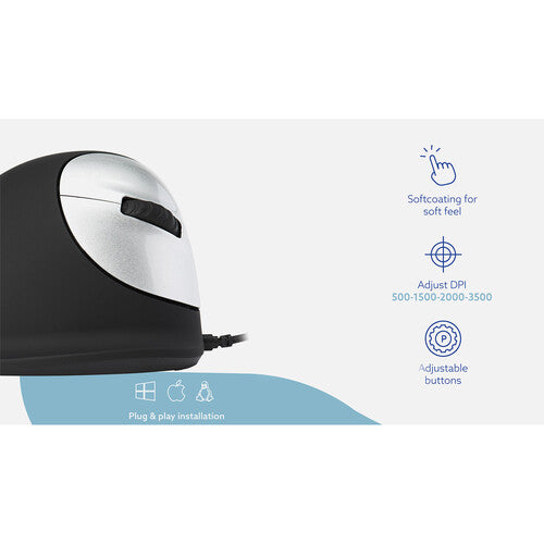 R-Go Tools Break Ratón Ergonomico Alámbrico Medio Derecho 2400 dpi USB-C