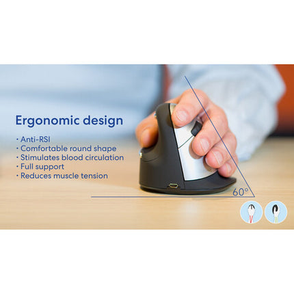 R-Go Tools Break Ratón Ergonomico Alámbrico Medio Derecho 2400 dpi USB-C