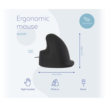 R-Go Tools Break Ratón Ergonomico Alámbrico Medio Derecho 2400 dpi USB-C