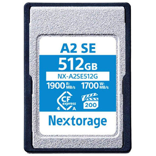 Nextorage 512GB NX-A2SE CFexpress 4.0 Tipo A Tarjeta de Memoria 1900 MBs Lectura 1700 MBs Escritura