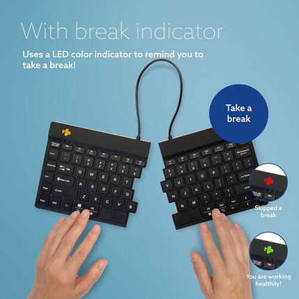 R-Go Tools Ergonomic Split Break Teclado Inalámbrico Bluetooth 5.0 Negro