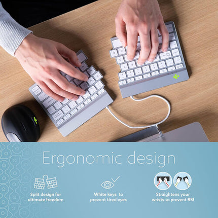 R-Go Tools Ergonomic Split Break Teclado Inalámbrico Bluetooth 5.0 Negro