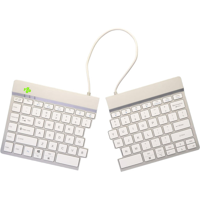 R-Go Tools Ergonomic Split Break Teclado Inalámbrico Bluetooth 5.0 Blanco