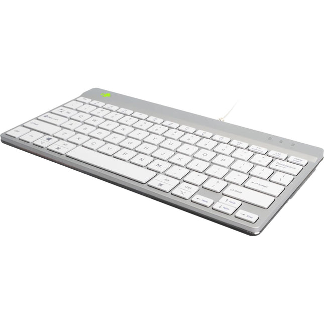 R-Go Tools Compact Teclado Ergonomico con Conexion USB-C y Adaptador USB-A