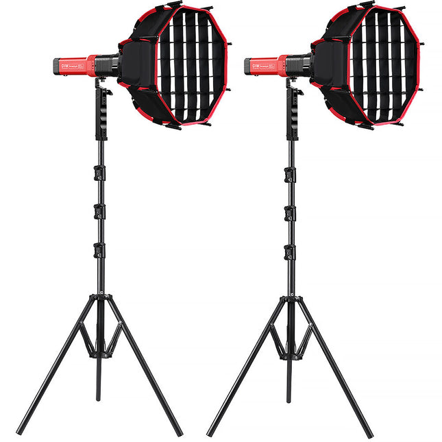 GVM PD60C RGB Luz LED de Bolsillo Kit 2 Luces 6280 Lux Softbox y Trípodes 82.7 pulgadas