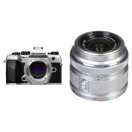 OM SYSTEM OM-5 Mark II Cámara Sin Espejo Sensor 20.4MP Vídeo 4K con Lente 14-42mm f35-56 Plata