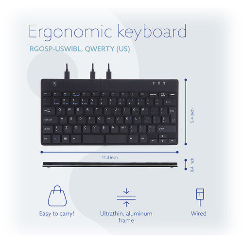 R-Go Tools Split Break Teclado Ergonómico Alámbrico USB-C Negro