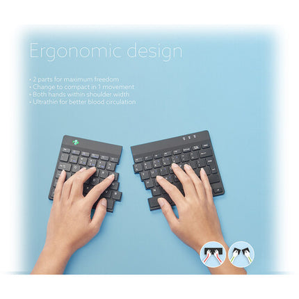 R-Go Tools Split Break Teclado Ergonómico Alámbrico USB-C Negro