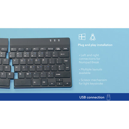 R-Go Tools Split Break Teclado Ergonómico Alámbrico USB-C Negro
