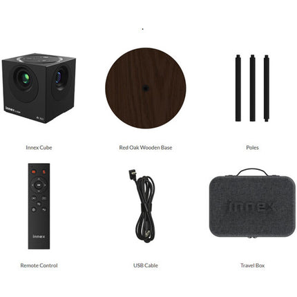 Innex Cube AI 360° Cámara para Conferencias 4K Cuatro Cámaras 5MP Mando y Estuche