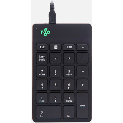 R-Go Tools Wired Numpad Break Teclado Numérico USB-C Ergonomía LED Negro