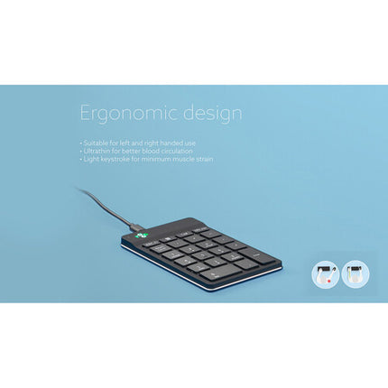 R-Go Tools Wired Numpad Break Teclado Numérico USB-C Ergonomía LED Negro