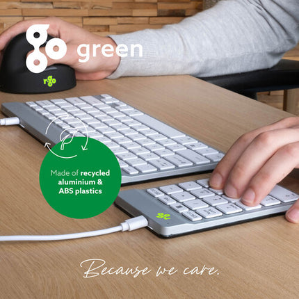 R-Go Tools Teclado Numérico Blanco USB-C con Luz LED Ergonómico