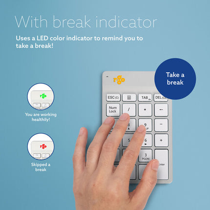 R-Go Tools Wireless Numpad Break teclado numérico inalámbrico 2.4 GHz luz LED blanco